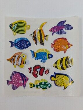 Sandylion Stickers Colourful Fish Vintage